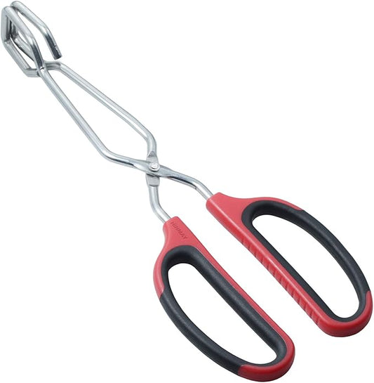 HINMAY Stainless Steel Scissor Tongs with Comfort-Grip Handle 10-Inch by HINMAY