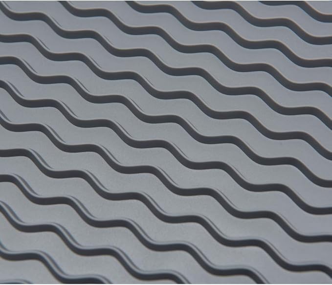 ZLR 2 Pcs Silicone Dish Drying Mat & Heat Resistant Trivet (12" x 16") - Waterproof Counter Protector for Coffee Maker - Non-Slip, BPA Free Kitchen Pad, Easy Clean Dishwasher Safe (Dark Gray) - Image 7