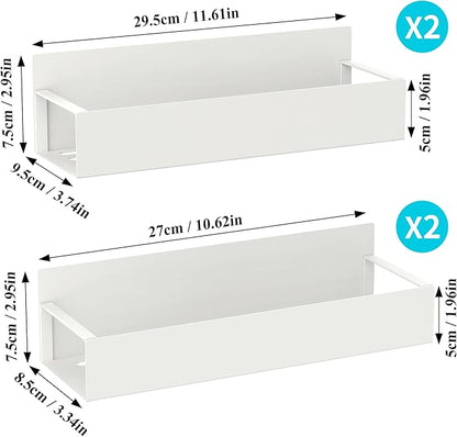 HuggieGems 4 Pack Magnetic Spice Storage Rack Organizer for Refrigerator and Oven, Cream White Fridge Organizers and Storage - Image 7