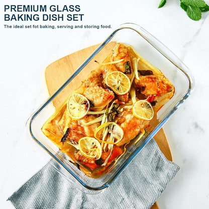 8-Piece Deep Glass Baking Dish Set with Plastic lids,Rectangular Glass Bakeware Set with Lids, Baking Pans for Lasagna, Leftovers, Cooking, Kitchen, Freezer-to-Oven and Dishwasher, Red - Image 7