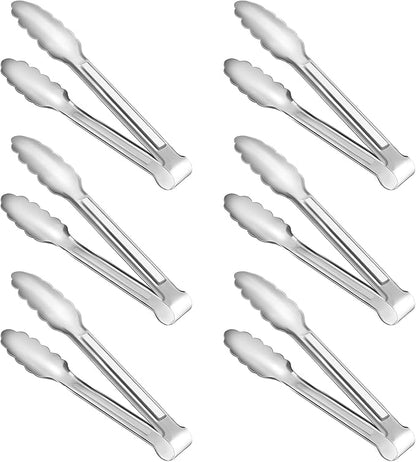 6 Pack Serving Tongs Kitchen Tongs, Buffet Tongs, Stainless Steel Food Tong Serving Tong, small tongs by Must-havesForYourKitchen