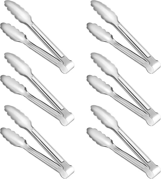 6 Pack Serving Tongs Kitchen Tongs, Buffet Tongs, Stainless Steel Food Tong Serving Tong, small tongs by Must-havesForYourKitchen