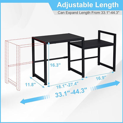 44.3 Inches Expandable Metal Storage Shelves,150LBS Heavy Duty Shelving Units and Storage For Appliance,Adjustable Utility Organization and Storage Shelf Rack For Kitchen Cabinet Closet Garage Pantry - Image 3
