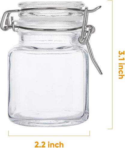 Flrolove Spice Jars 30 Pack 4oz Square Glass Jars with Leak Proof Rubber Gasket & Hinged Lid,Small Glass Containers with Airtight Lids for Home, Party Favors - Image 2