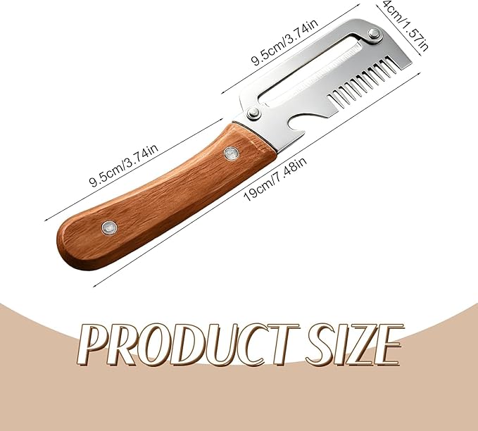 Multifunctional Vegetable Peeler, 3-in-1 Peelers For Kitchen with Bottle Opener, Sharp Stainless Steel Swivel Blade, Wooden Handle, For Vegetables or Fruits that Need to Be Peeled (1)2PCS