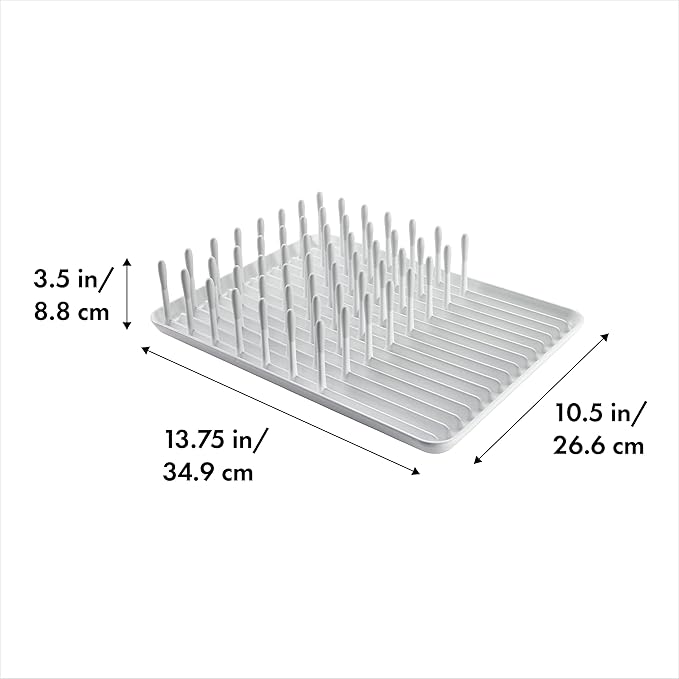 OXO Good Grips Compact Dish Rack Biscuit | For Dishware | 13-3/4 x 10-3/8 x 3-1/2 Inch | Non-Skid Feet | Pack of 4 - Image 2