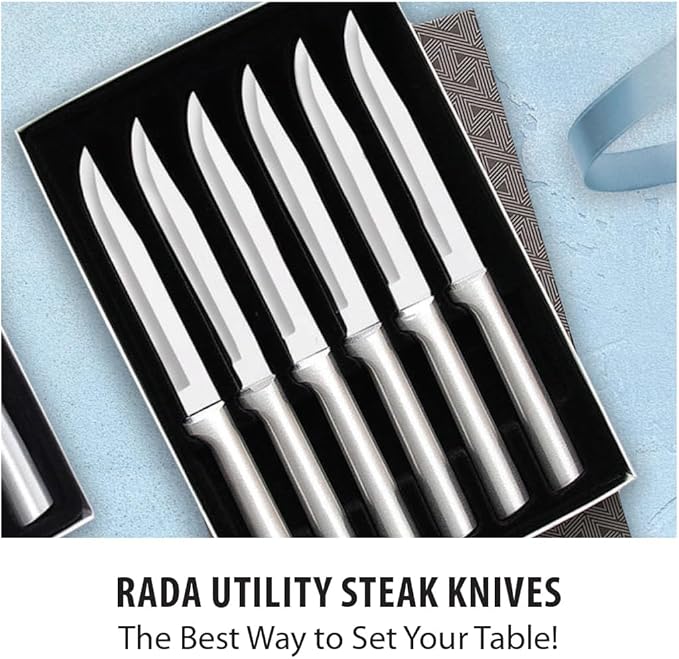 Rada Cutlery Six Utility/Steak Knives Gift Set (S06), 6-Piece Knife Set, Stainless Steel Blades, Silver Handle