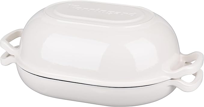 VORRINGARD Enameled Cast Iron Sourdough Bread Oven, Dutch Oven, Loaf Cast Iron Bread Pan for Homemade Bread Baking, Meatloaf Pan with Lid, 7QT, White - Image 8