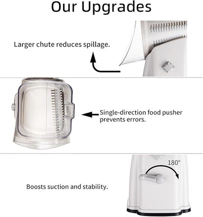 Upgrade Rotary Cheese Grater Shredder with Handle, Strong Suction Base, Multi-purpose Rotary Grater Slicer with 5 Interchangeable Blades for Ice, Vegetables, Fruit, Nuts with Blade Storage Box - Image 5