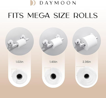 Day Moon™ - Toilet Paper Holder - Modern Roll Holder for Bathroom - 1 Pack - Wall Mount - Classic, White - Image 6