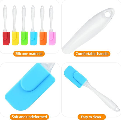 ZukoCert 6 Piece Mini Silicone Spatula Set, Small Heat-Resistant Rubber Spatulas for Baking, Cooking, Mixing, Non-Stick Kitchen Tools for Cooking & Baking