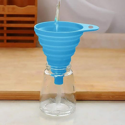 Funnels for Kitchen Use, Food Grade Silicone Collapsible Kitchen Funnel (Blue) - Image 4