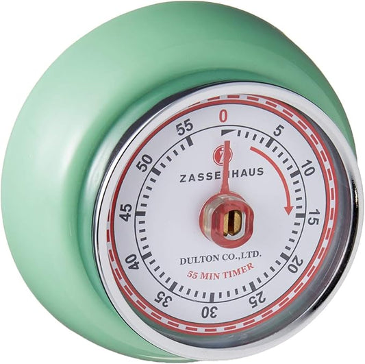 Zassenhaus Magnetic Retro Kitchen Timer, Classic Mechanical Cooking Timer (Mint Green) by Zassenhaus