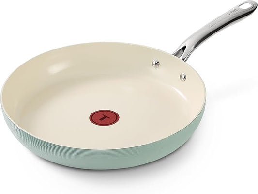 T-Fal Inspire Ceramic Frying Pans Nonstick 12 Inch Skillet, Oven Safe to 500°F, Cookware Stainless Steel Handle, Mint Green by T-falbrand