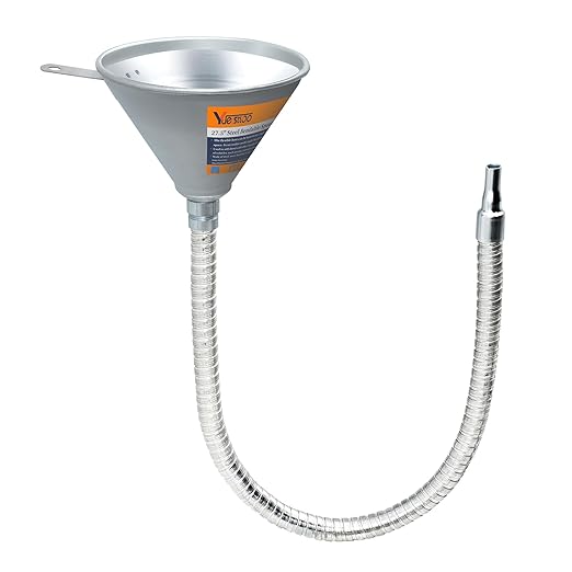 27.56" Steel Bendable Spout Funnel with Filter for All Automotive Oils, Metal Flexible Long Funnels for Automotive Use for Transmission Fluid, Diesel Fuel, and Other Liquids by Yuesstloo