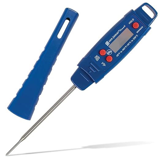 San Jamar Escali IPX7 Waterproof Digital Thermometer – THDGWP -40°F to 450°F Instant Read Digital Thermometer for Cooking, Display Hold Function