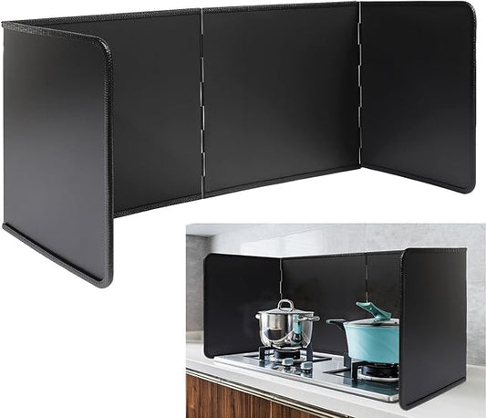 4 Sided Oil Splatter Guard Grease Splatter Guard Stove Splatter Guard, Splatter Guards Splatter Screen for Frying Pan,Large Foldable Splash Guard for Stove Top, Upgrade Steel Anti Splatter Shield,30CM