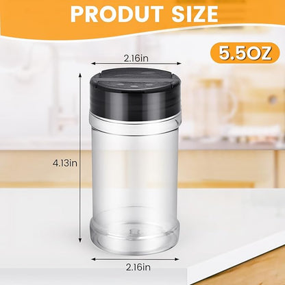 36pcs 5.5oz plastic spice jars with shaker lids, plastic spice jars,seasoning bottles,Used to store seasoning powder. - Image 2