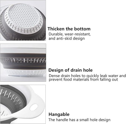 Collapsible Colander and Strainer,Silicone Strainer Colanders & Food Strainers,for Vegetable and Fruit, Kitchen Essentials - Image 6