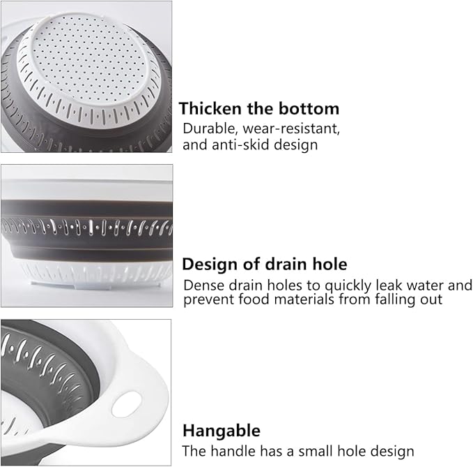 Collapsible Colander and Strainer,Silicone Strainer Colanders & Food Strainers,for Vegetable and Fruit, Kitchen Essentials - Image 6