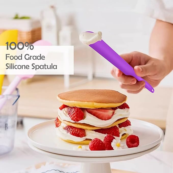Silicone Jar Spatula, 3Pcs Spatulas Kitchen Set, Heat Resistant Jam Spreader for Baking Mixing Cake Cream Butter Scraper - Image 3