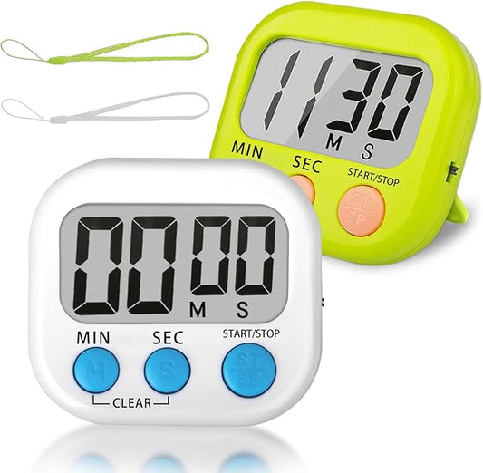 ZILLEEN Classroom Timer for Kids Teachers 2 Pack Digital Timers, White & Green by ZILLEEN