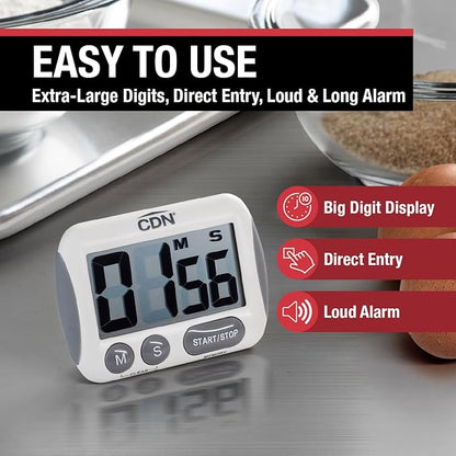 CDN Extra-Big Digit Timer | Counts Up & Down, 100 Minutes by Minutes & Seconds, Extra-Large Digits, Loud Alarm, Stand, Hang, Magnet Mounting, Perfect for Batch Baking - TM15 - Image 3
