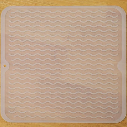 MicoYang Silicone Dish Drying Mat for Multiple Usage,Easy clean,Eco-friendly,Heat-resistant Silicone Mat for Kitchen Counter or Sink,Refrigerator or Drawer liner Translucent M 12 inches x 12 inches by MicoYang