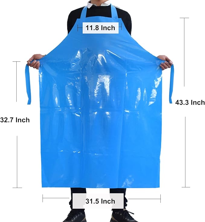 ELEBOX Waterproof Oil Proof Bib Apron Utility Apron Chemical Resistant Apron with Sleeve Work Apron Ultra Lightweight - Image 4