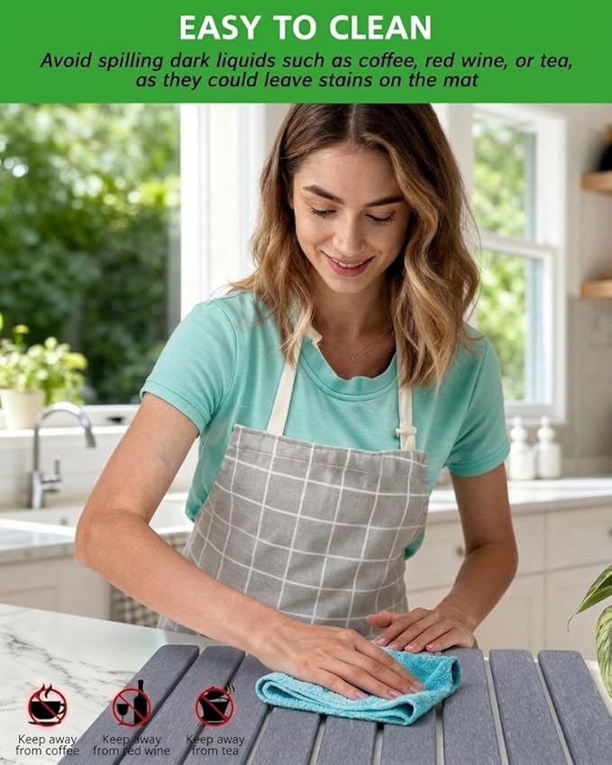 Stone Drying Mat for Kitchen Counter 16x24 Inch, Diatomaceous Dish Drying Mat with Towel Sanding Tool, Fast-Absorbing Quick-Dry Non-Slip Sink Tray ( Grey ) - Image 3