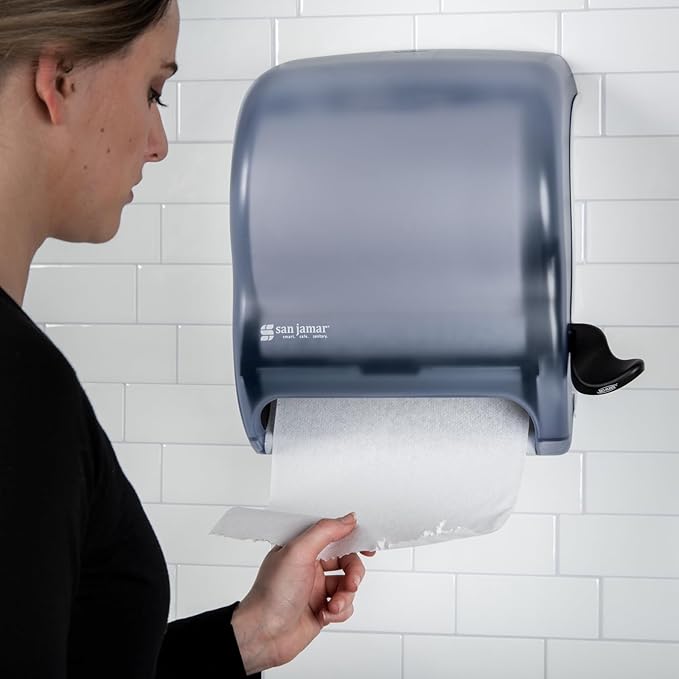 San Jamar Classic Element Paper Towel Dispenser Fits All Core Sizes with Lever for Bathroom, Kitchens, and Restaurants, Plastic, 8.5 x 12.5 x 12.75 Inches, Arctic Blue - Image 5