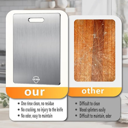 Titanium Cutting Board, 3 PCS Titanium Cutting Boards for Kitchen, Non Toxic, Double-Sided Food Grade Chopping Board for Outdoor Camping(15.6" x 11", 13" x 9.3", 11.8" x 7.8") - Image 3