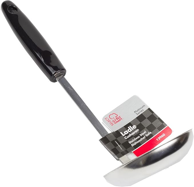 Chef Craft Select Cooking Ladle, 11.5 inch, Stainless Steel/Black (Pack of 2) - Image 2