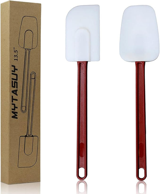 14 INCH Silicone Spatulas Heat Resistant Heavy Duty Rubber Spatulas Commercial Spatulas Set for Kitchen Use Silicone Cooking Utensils Sets of 2 by MYTASUY