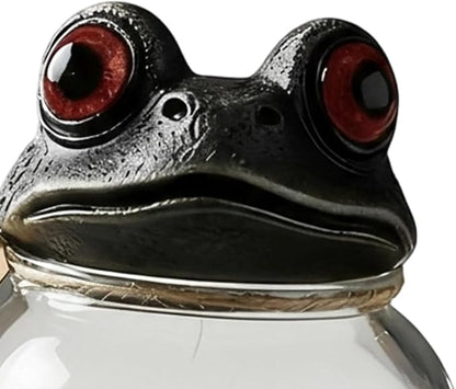 Witchy Frog Apothecary Spice Jars, Handcrafted Vintage Glass Storage Jars with Red-Eyed Frog Lids, Gothic Kitchen Herb Teas Food Storage Containers for Home Decor Fun Display (Separate jar) - Image 7