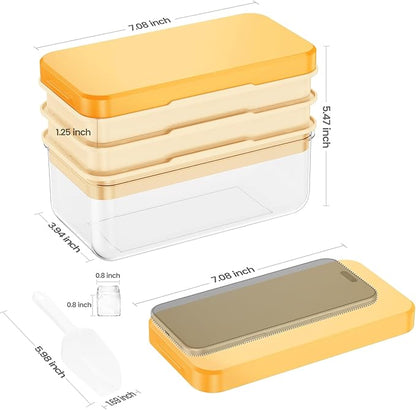 PHINOX Ice Cube Tray with Lid and Bin, 3 Pack Plastic Ice Cube Tray Molds, 84 pcs Ice Trays for freezer, Chilling Drinks, Whiskey & Cocktails, with Ice Container and Ice Scoop, BPA-Free - Image 3