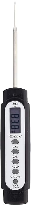CDN ProAccurate® Waterproof Digital Thermometer with Protective Sheath, Easy to Read Display, 2.75" Stem with Thin Tip, Black/White (Q2-450X) - Image 4