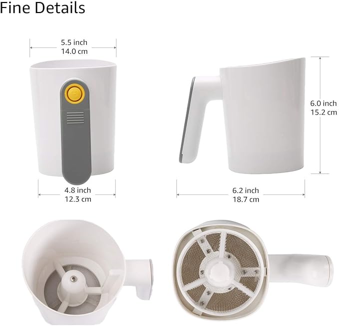 Battery Operated Electric Flour Sifter For Baking, Efficient and Effortless, Friendly to Arthritis Joint Pain, 4 Cup Large Capacity, Washable Bowl Easy to Clean, Safe Fine Stainless Steel Mesh Sieve - Image 6
