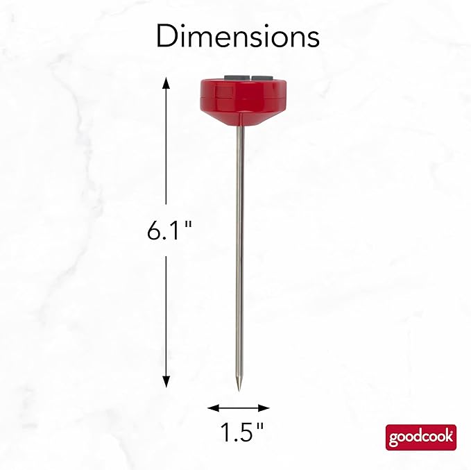 GoodCook Everyday Digital Food Thermometer Instant Read with Stainless Steel Probe, Fahrenheit & Celsius Display & Includes Storage Sleeve, Red - Image 3