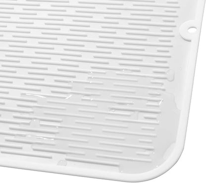 MicoYang Silicone Dish Drying Mat for Multiple Usage,Easy clean,Eco-friendly,Heat-resistant Silicone Mat for Kitchen Counter or Sink,Refrigerator or Drawer Liner White 2XL 24 inches x 18 inches - Image 9