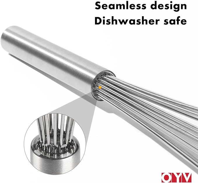 OYV 18/10 Stainless Steel Large Whisk, 17" Commercial Heavy Duty Whisk for Whipping Eggs, Mixing Batter, Making Sauces, Long Wisk Dishwasher Safe - Image 3