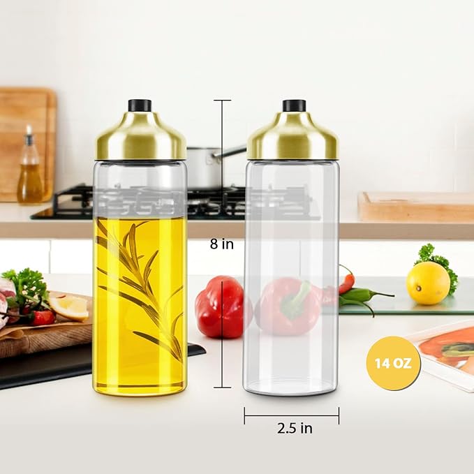 Aelga Gold Oil Dispenser - Gold Kitchen Accessories-Oil Dispenser Bottle for Kitchen with Stainless Steel Spout - Image 5