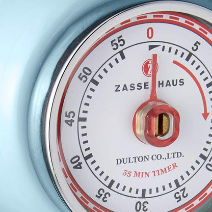 Zassenhaus Magnetic Retro Kitchen Timer, Classic Mechanical Cooking Timer (Light Blue) - Image 3