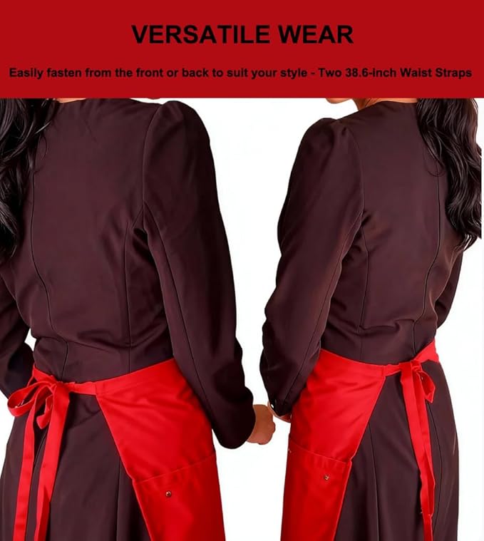 TiwerlfeServer Waist Aprons with 5 Pockets - 11.5 Inch Waterdrop & Oil Resistant Waitress Waiter Half Apron