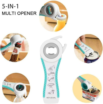 Jar Opener for Weak Hands - 5 in 1 Multi Function Can Opener Bottle Opener Kit with Silicone Handle Easy to Use for Children, Elderly and Arthritis Sufferers (White Green） - Image 3