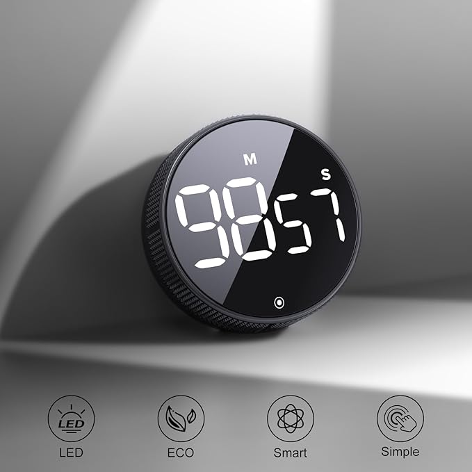 BlueSnail Kitchen Timer with LED Digital Display Smart Efficana for Home Classroom Gym Office, Volume and Brightness Adjustable Productivity Timer - Image 2