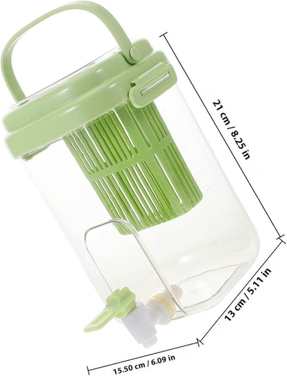 ABOOFAN Drink Dispenser for Fridge with Filter Screen, 2L Leak-proof Plastic Beverage Dispenser with Spigot for Iced Tea, Lemonade, Juice, Water Pitcher Container for BBQ, Picnic & Partie
