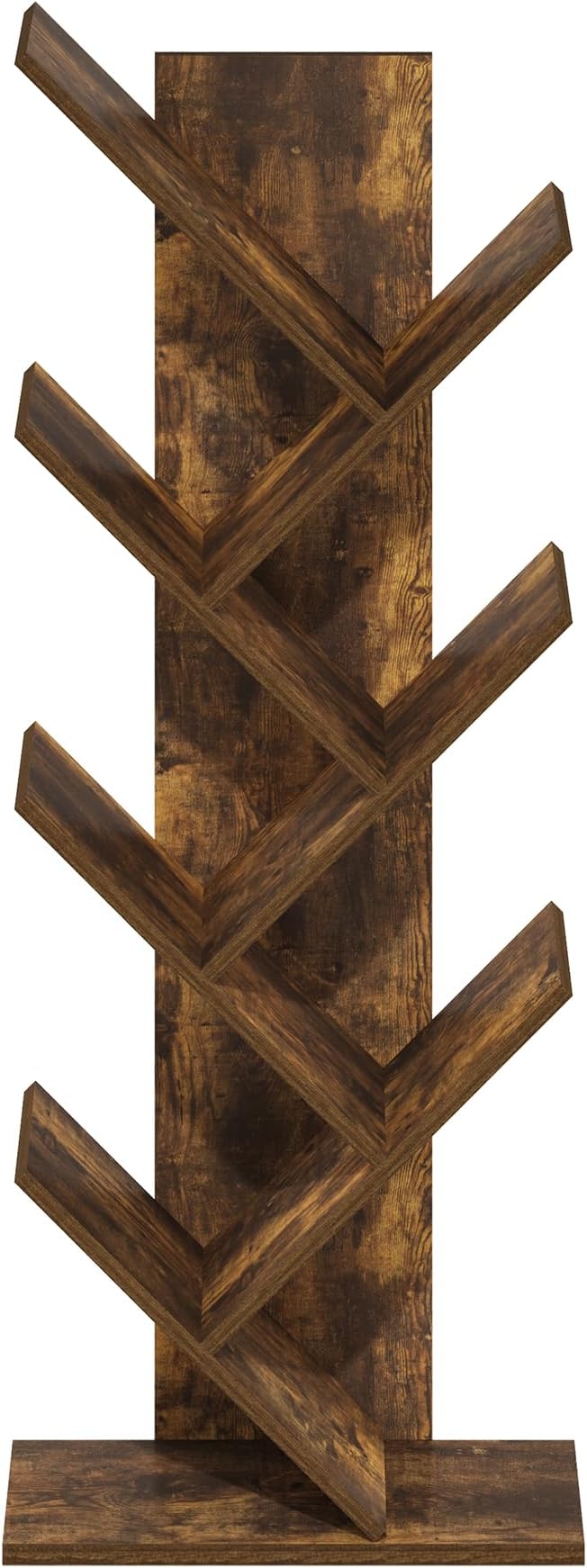 Furinno Tree Book Shelf, 7-Tier Bookshelf with Angled Open Shelf, Tree Bookcase for Room Decor, 8.4 x 15.7 x 39.4, for Organization and Storage, for Living Room, Bedroom, Home Office, Amber Pine - Image 7