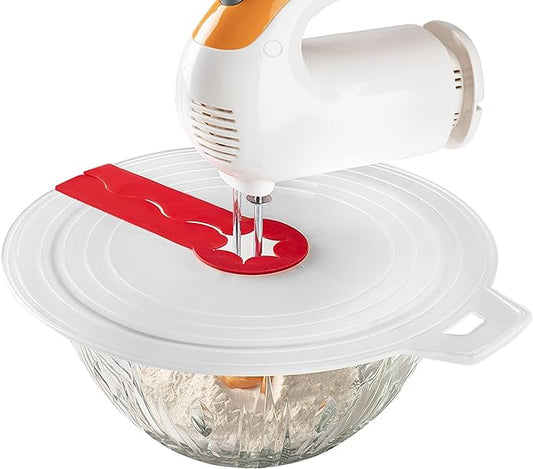 12 Inches Silicone Hand Mixer Splatter Guard, Compatible with Most Mixing Bowl Sizes and Types, Splash Guard for Hand Held Mixer, Shield for Crockpot