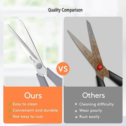 3-Pack 8.5" Ultra Sharp Stainless Steel Scissors - Premium All Purpose for Office, Crafts, Sewing, Home & School | Comfort-Grip Ambidextrous (Left & Right Handed)